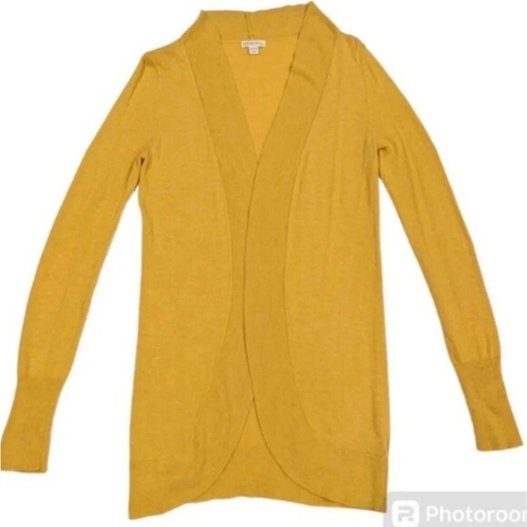 Merona Mustard Yellow Long Ribbed Cardigan, Size XS - Picture 1 of 7